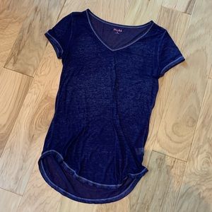 Purple Short Sleeve V Neck Tee Shirt
